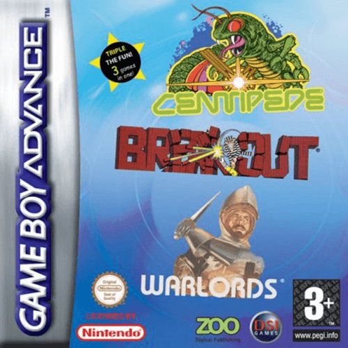 Centipede Breakout and Warlords box art for GameBoy Advance